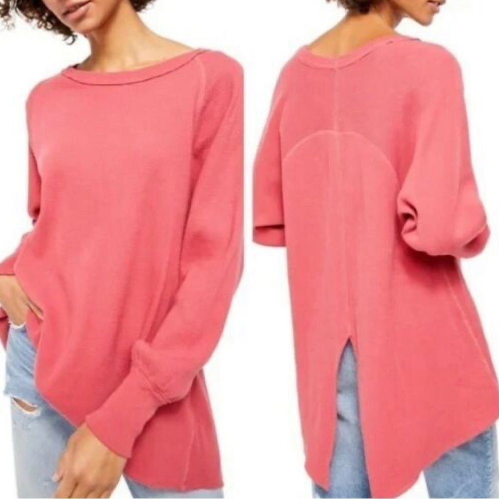 Free People Rose Amelia Thermal Top